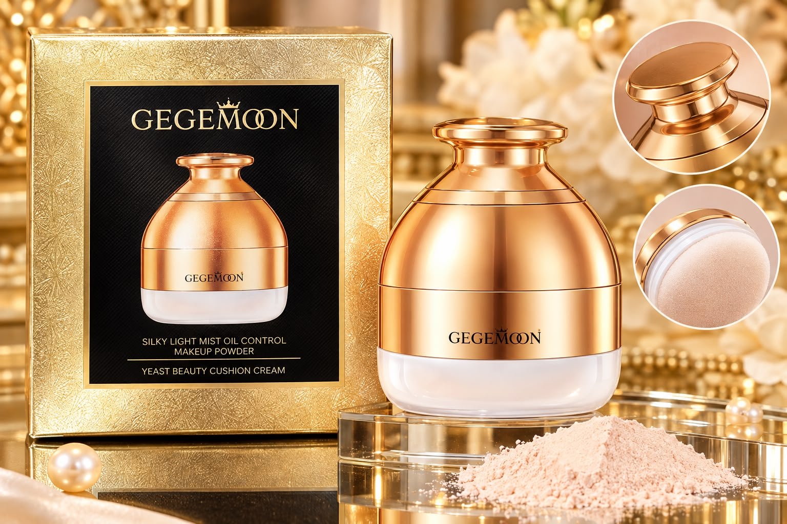 GEGEMOON Silky Light Mist Oil Control Makeup Powder – Yeast Beauty Cushion Cream