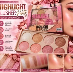 Professional Makeup 6-Color Highlighter Blusher Palette – 36g
