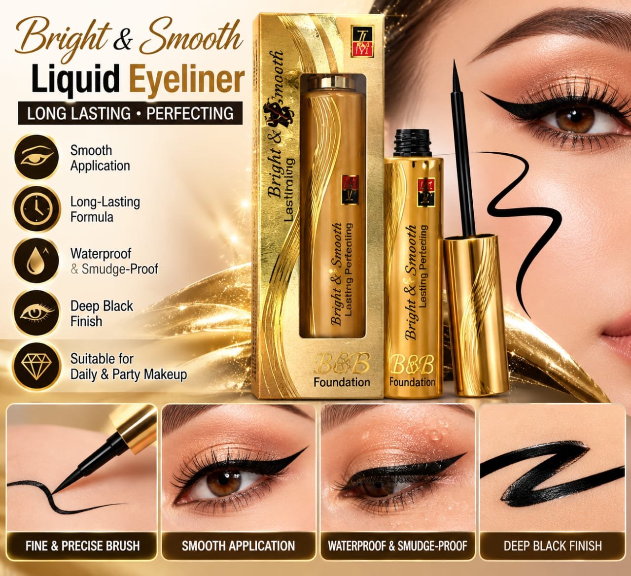 Smooth Long-Lasting Liquid Eyeliner – Waterproof Eye Liner