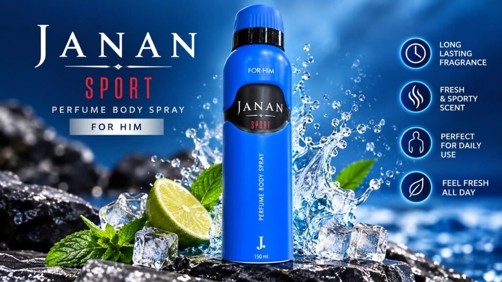 Janan Sport Perfume Body Spray for Him – 150ml