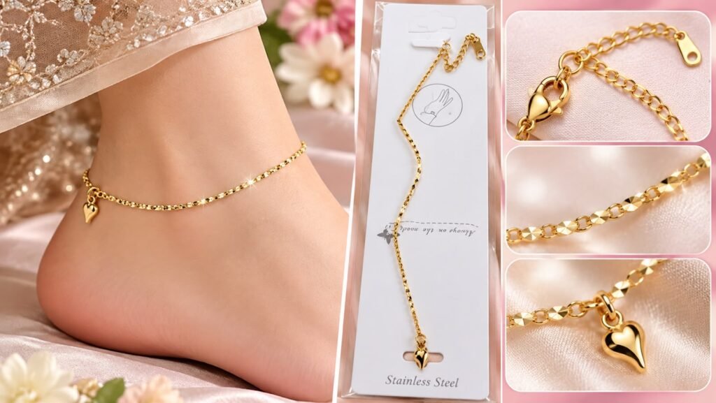 Ghosia Jewellery Gold-Tone Crystal Bracelet for Women